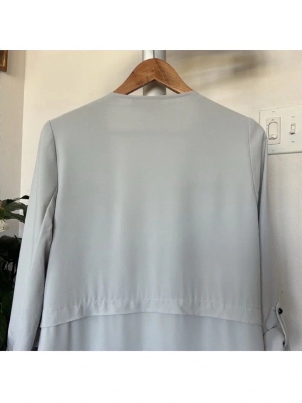 Philosophy Flowy Open Front Trench Jacket Sz M Light Gray
